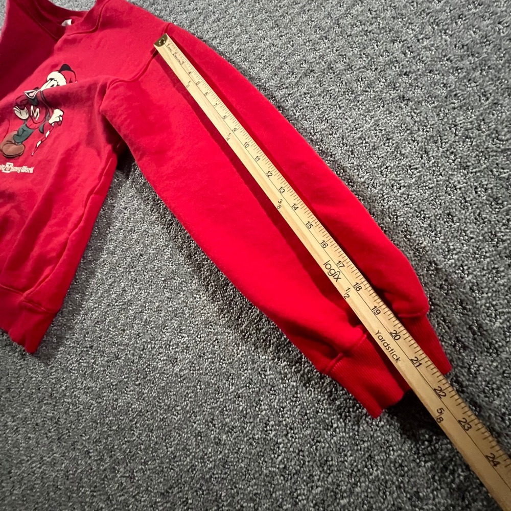 Disney Sweatshirt Unisex Small Red Santa Mickey Walt Disney World Christmas - Picture 6 of 9